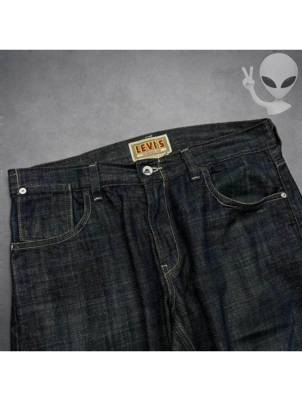 Levi's 514 Straight Jeans 36x34 Dark Wash Blue Vintage - Picture 3 of 7